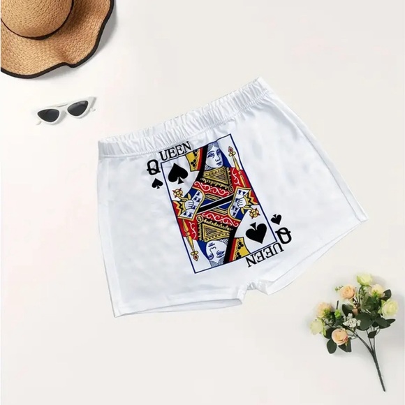 Unisex Queen poker print elastic shorts L - Picture 2 of 8